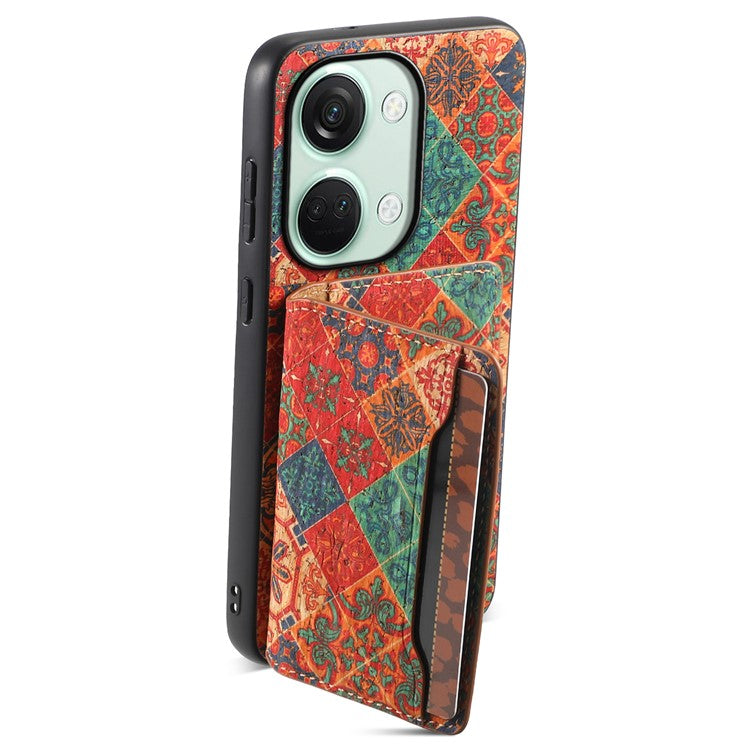For OnePlus Ace 2V / Nord 3 5G Case Floral Pattern Card Slot Kickstand Hybrid Phone Cases - Winter / Blue