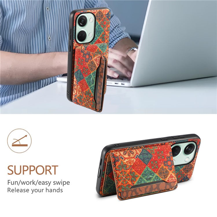 For OnePlus Ace 2V / Nord 3 5G Case Floral Pattern Card Slot Kickstand Hybrid Phone Cases - Winter / Blue