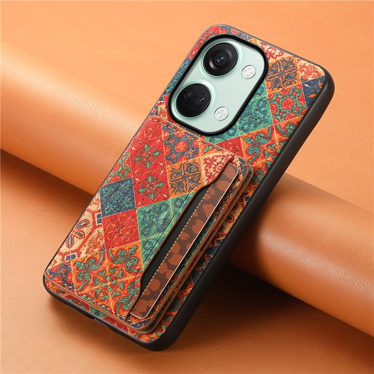 For OnePlus Ace 2V / Nord 3 5G Case Floral Pattern Card Slot Kickstand Hybrid Phone Cases - Winter / Blue