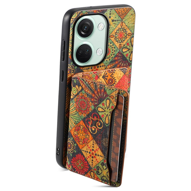 For OnePlus Ace 2V / Nord 3 5G Case Floral Pattern Card Slot Kickstand Hybrid Phone Cases - Autumn / Yellow