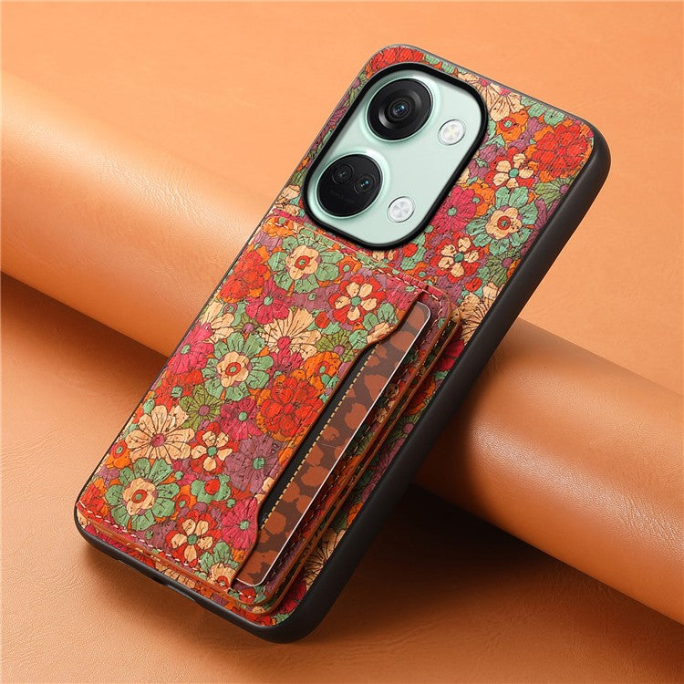 For OnePlus Ace 2V / Nord 3 5G Case Floral Pattern Card Slot Kickstand Hybrid Phone Cases - Summer / Red