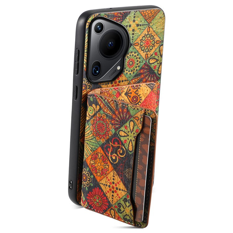 For Huawei Pura 70 Ultra Case with Card Holder Leather Blooming Flower Phone Cover - Autumn / Yellow