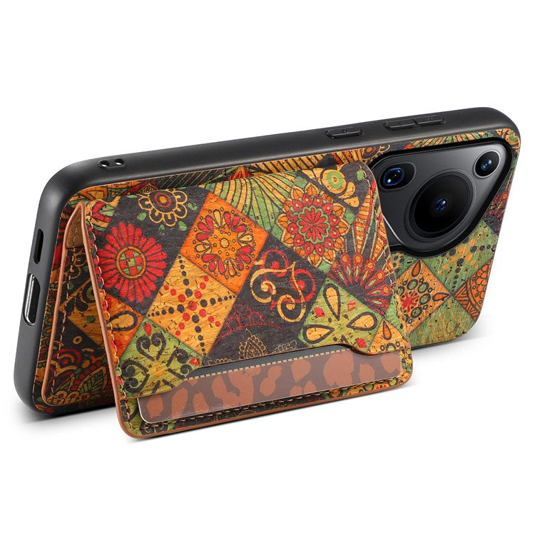 For Huawei Pura 70 Ultra Case with Card Holder Leather Blooming Flower Phone Cover - Autumn / Yellow