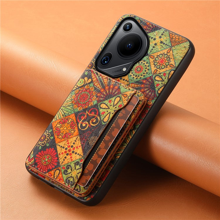 For Huawei Pura 70 Ultra Case with Card Holder Leather Blooming Flower Phone Cover - Autumn / Yellow