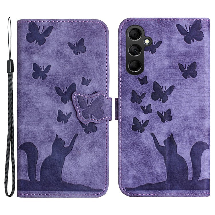 For Samsung Galaxy A25 5G (Global) (161.0 X 76.5 X 8.3mm) Case PU Leather Phone Wallet Cover - Purple