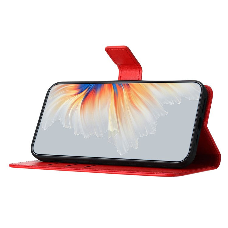 For Google Pixel 8a Case PU Leather Mandala Imprinted Phone Cover - Red