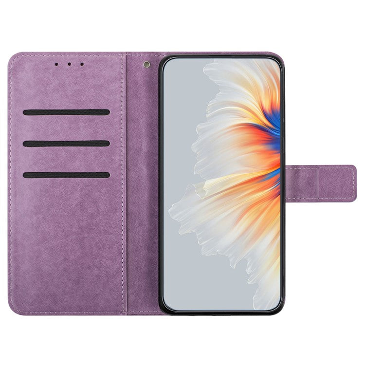 For Google Pixel 8a Case PU Leather Mandala Imprinted Phone Cover - Purple