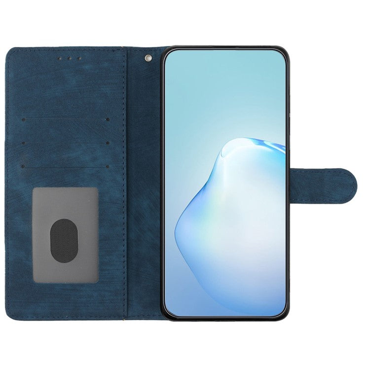For Google Pixel 8a Case Skin-Touch PU Leather Card Holder Phone Cover - Blue