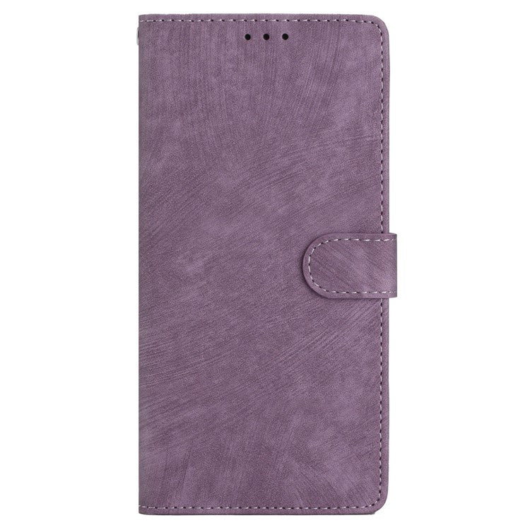 For Google Pixel 8a Case Skin-Touch PU Leather Card Holder Phone Cover - Purple