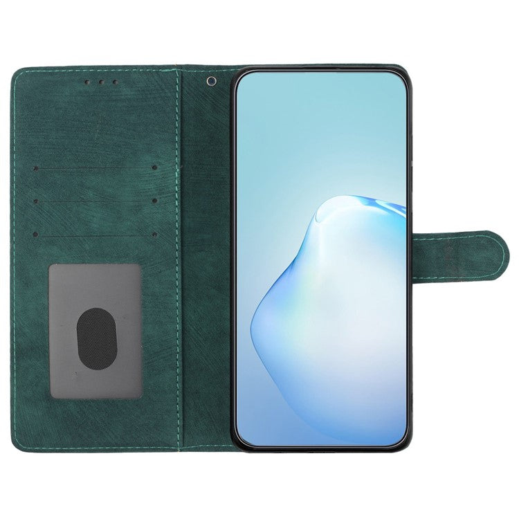 For Google Pixel 8a Case Skin-Touch PU Leather Card Holder Phone Cover - Green