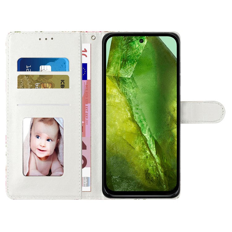 For Google Pixel 8a Case Pattern Printing Leather Phone Cover with Hand Strap - Wind Chime