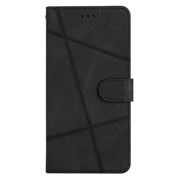 For Google Pixel 8a Case Stand Wallet Leather Phone Cover Crazy Horse Texture - Black