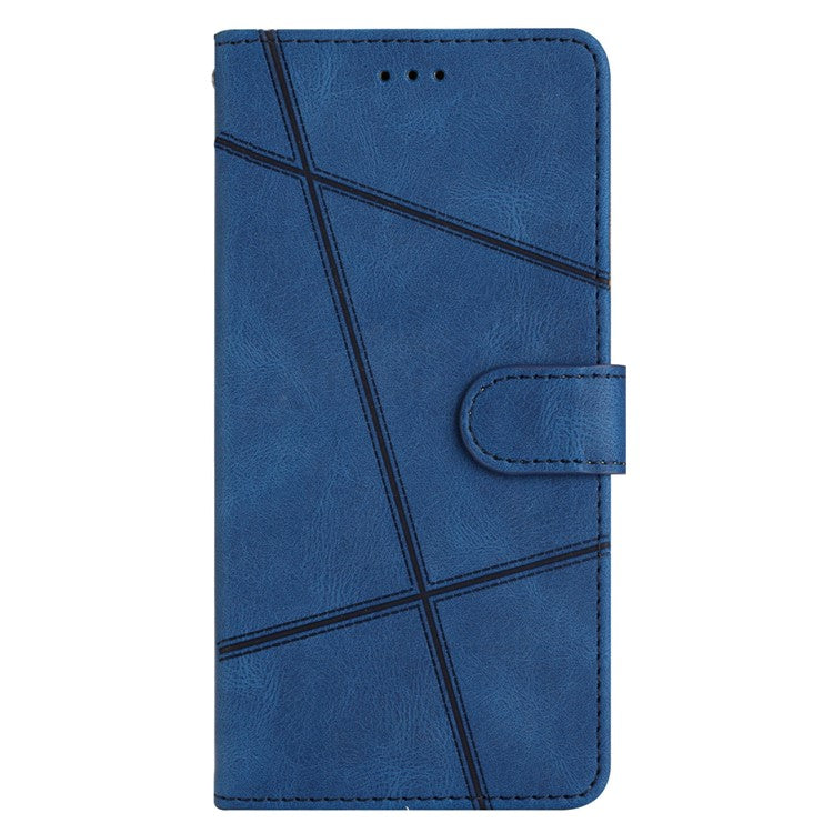 For Google Pixel 8a Case Stand Wallet Leather Phone Cover Crazy Horse Texture - Blue