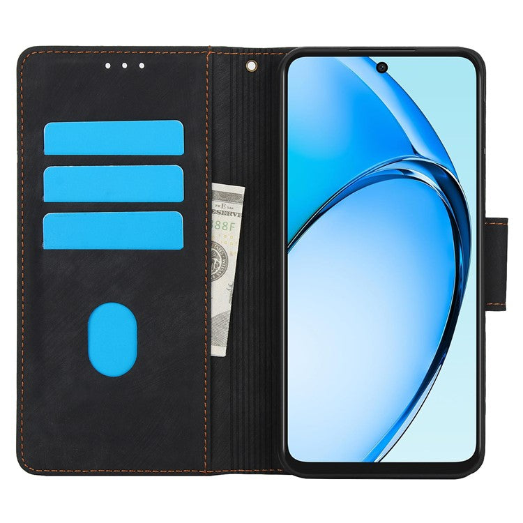 SY-001 For Realme 12 Pro 5G / 12 Pro+ 5G Case with Wrist Strap Butterfly Flower Leather Phone Cover Folio Wallet - Black