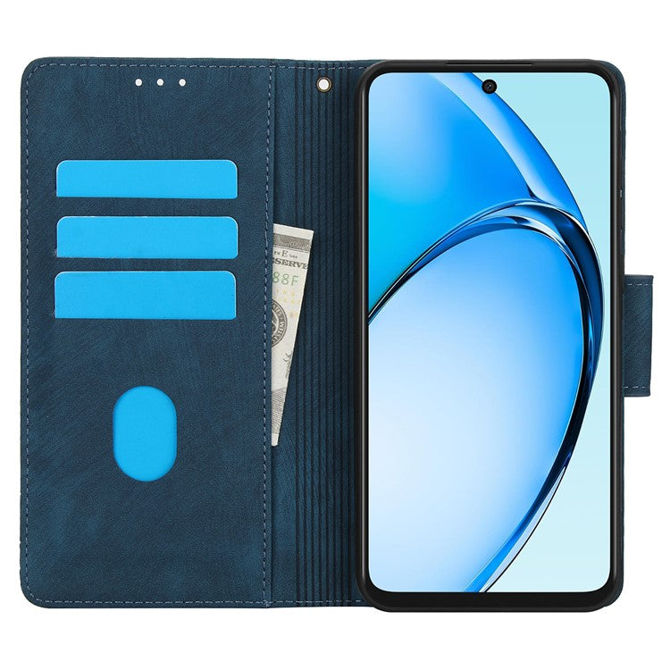SY-001 For Realme 12 Pro 5G / 12 Pro+ 5G Case with Wrist Strap Butterfly Flower Leather Phone Cover Folio Wallet - Blue