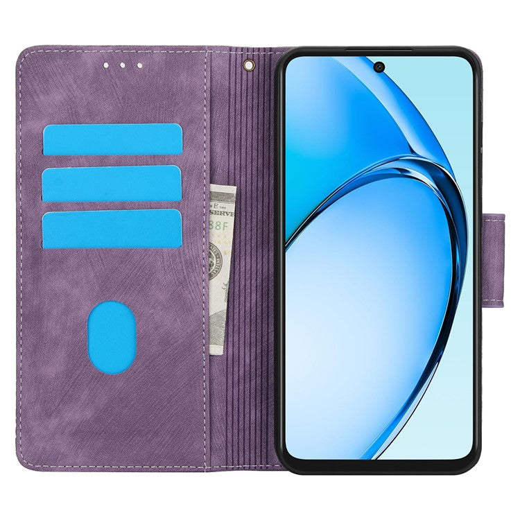 SY-001 For Realme 12 Pro 5G / 12 Pro+ 5G Case with Wrist Strap Butterfly Flower Leather Phone Cover Folio Wallet - Purple