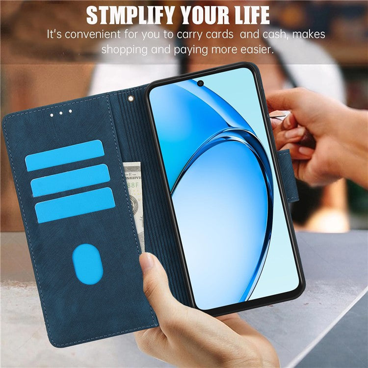 SY-001 For Oppo A60 4G Case with Hand Strap Butterfly Flower Leather Wallet Phone Cover - Blue