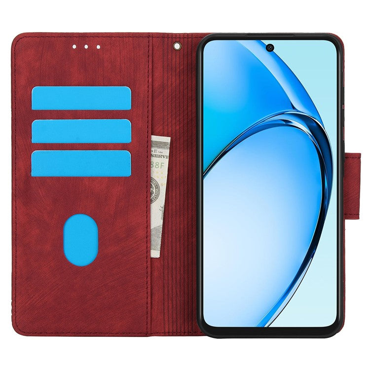 SY-001 For Oppo A60 4G Case with Hand Strap Butterfly Flower Leather Wallet Phone Cover - Red