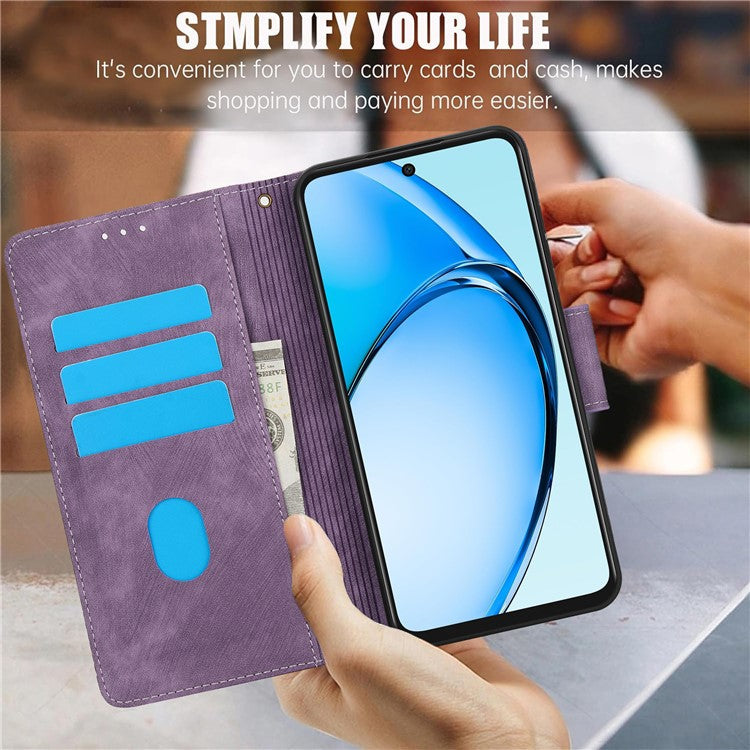 SY-001 For Oppo A60 4G Case with Hand Strap Butterfly Flower Leather Wallet Phone Cover - Purple