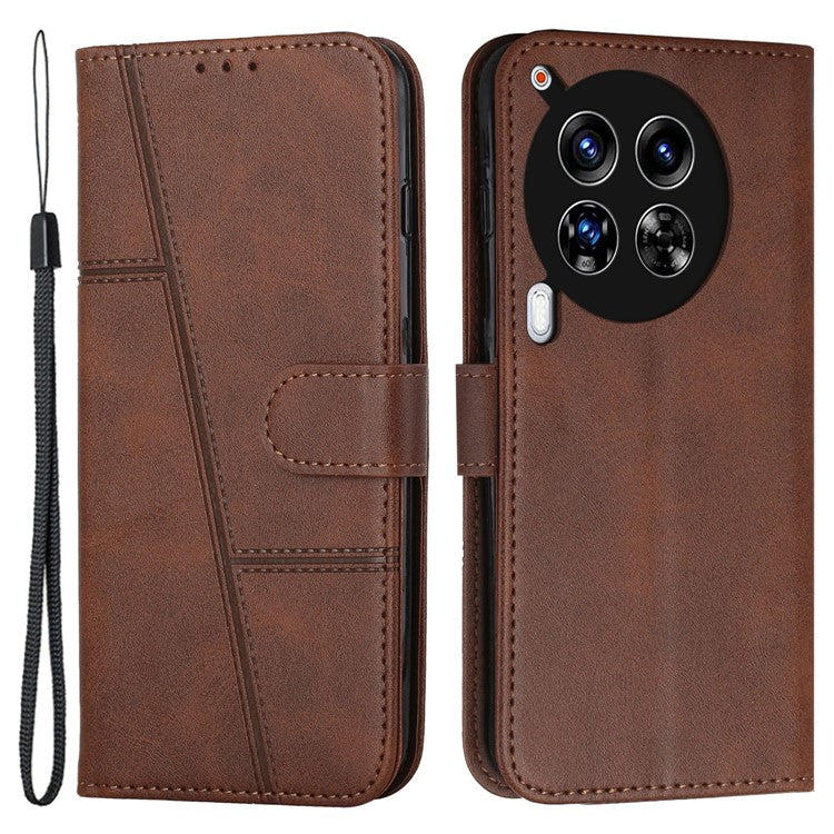For TECNO Camon 30 4G / 5G Phone Case Anti-Scratch PU Leather Stand Wallet Cover - Brown
