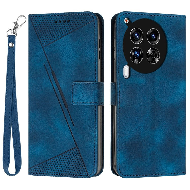 For TECNO Camon 30 4G / 5G Case Wallet PU Leather Triangle Design Phone Cover - Sapphire