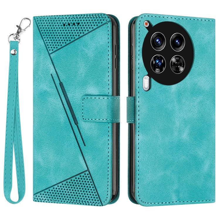 For TECNO Camon 30 4G / 5G Case Wallet PU Leather Triangle Design Phone Cover - Green