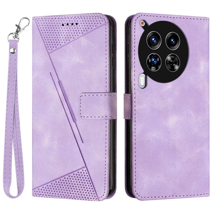 For TECNO Camon 30 4G / 5G Case Wallet PU Leather Triangle Design Phone Cover - Purple