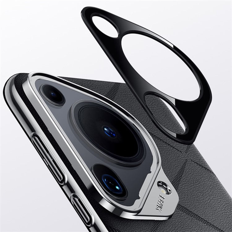 For Huawei Pura 70 Ultra Case PU Leather + Hard PC Phone Cover Anti-Fingerprint - Black