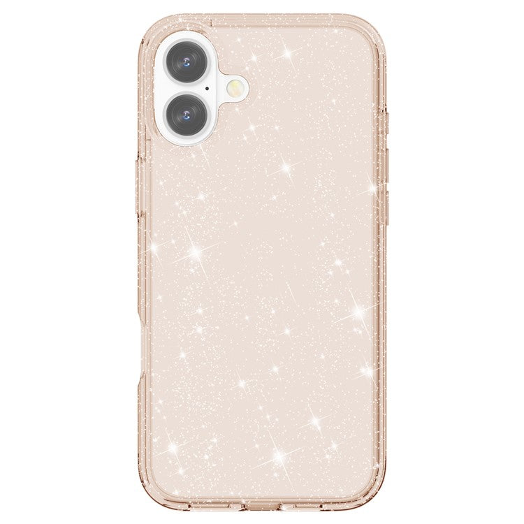 For iPhone 16 Plus Case Sparkly Glitter PC+TPU Phone Cover - Gold