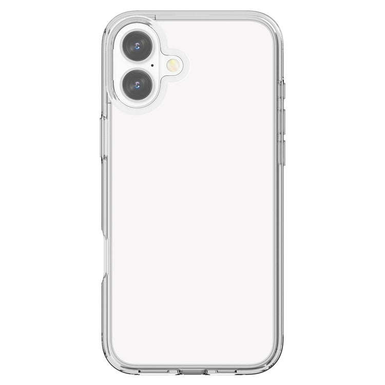 For iPhone 16 Case PC + TPU Anti-scratch Clear Phone Cover - Transparent White