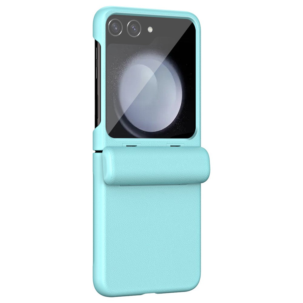 For Samsung Galaxy Z Flip7 FE 5G / Z Flip6 5G / Z Flip5 5G Case Textured Leather + PC Hinge Protection Phone Cover - Green