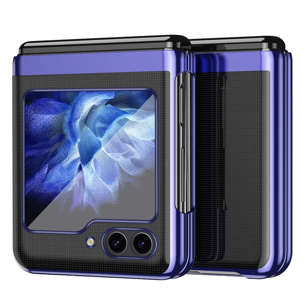 For Samsung Galaxy Z Flip7 FE 5G / Z Flip6 5G / Z Flip5 5G Case Clear PC Electroplating Hard Phone Cover - Sapphire