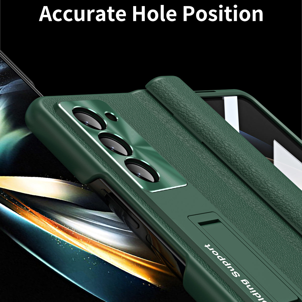 For Samsung Galaxy Z Fold6 5G Kickstand Cover PU Leather+PC Phone Case with Front Screen Film - Brown
