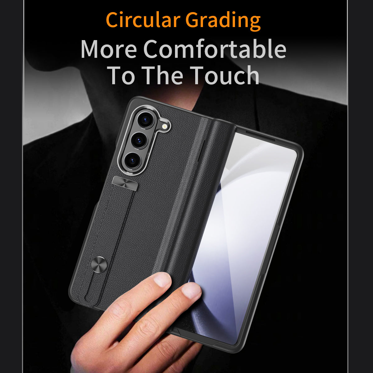 For Samsung Galaxy Z Fold6 5G Kickstand Case Anti-Drop Hard PC Phone Cover - Black