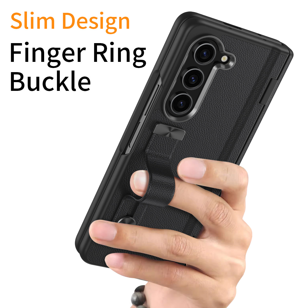 For Samsung Galaxy Z Fold6 5G Kickstand Case Anti-Drop Hard PC Phone Cover - Black