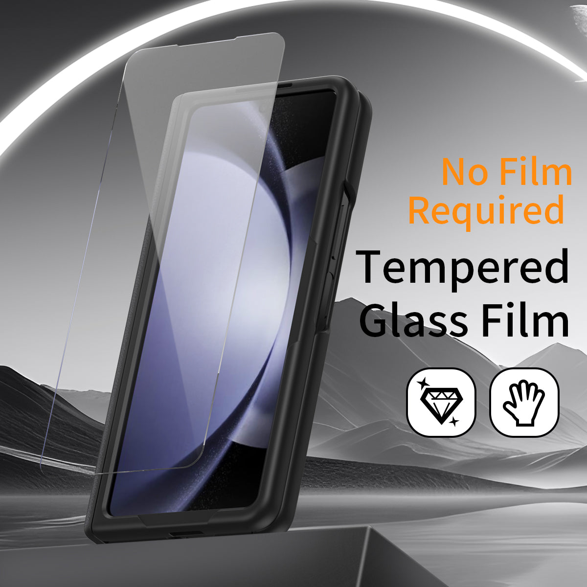 For Samsung Galaxy Z Fold6 5G Kickstand Case Anti-Drop Hard PC Phone Cover - Black