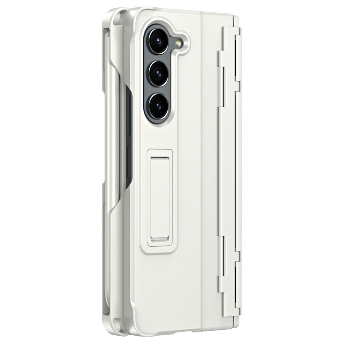 For Samsung Galaxy Z Fold6 5G Case Kickstand Hard PC Phone Cover with Stylus - White