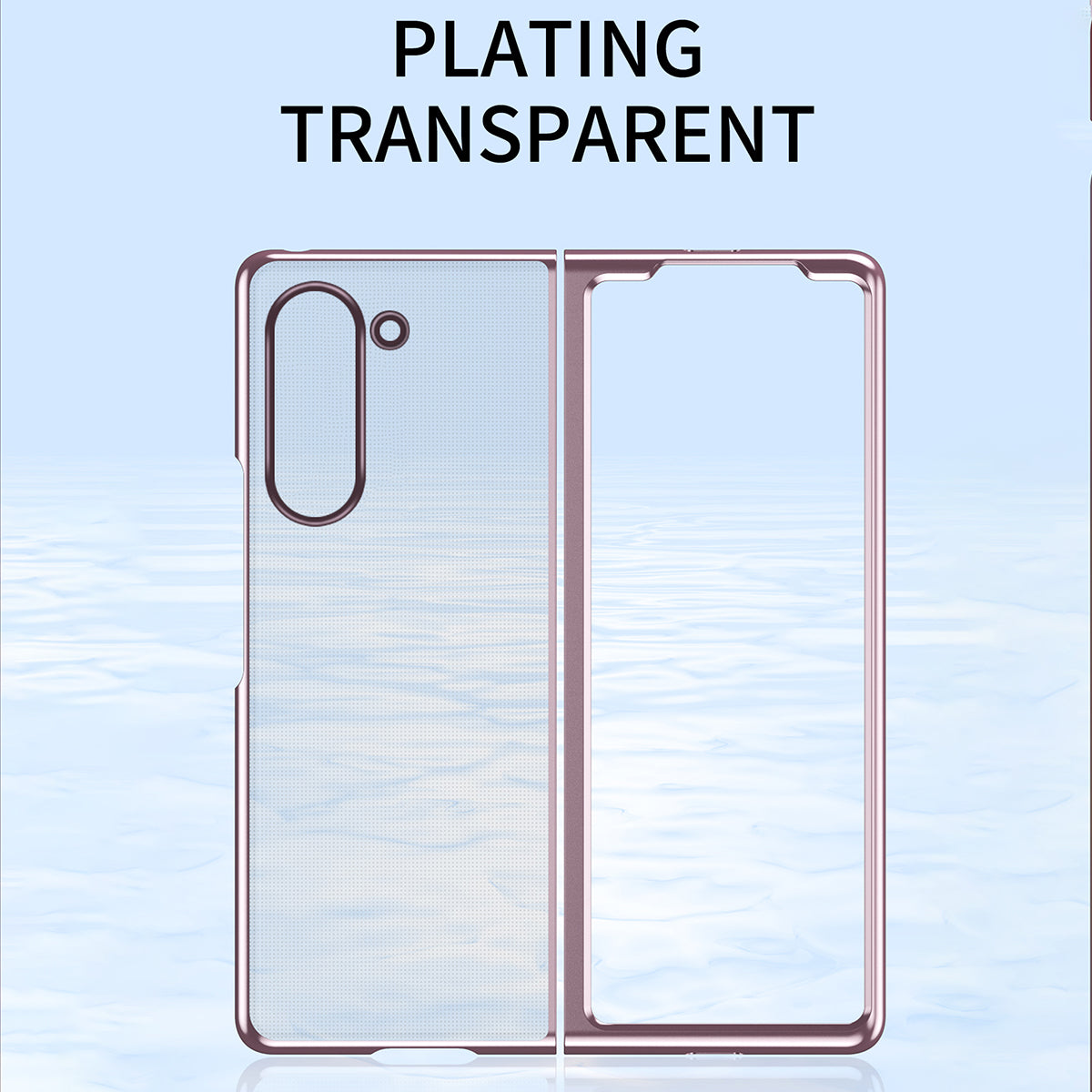 For Samsung Galaxy Z Fold6 5G Case Clear PC Electroplating Hard Phone Cover - Black
