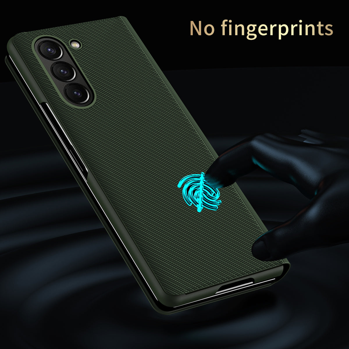 For Samsung Galaxy Z Fold6 5G Case Kevlar Texture Leather+PC Stand Phone Cover - Green