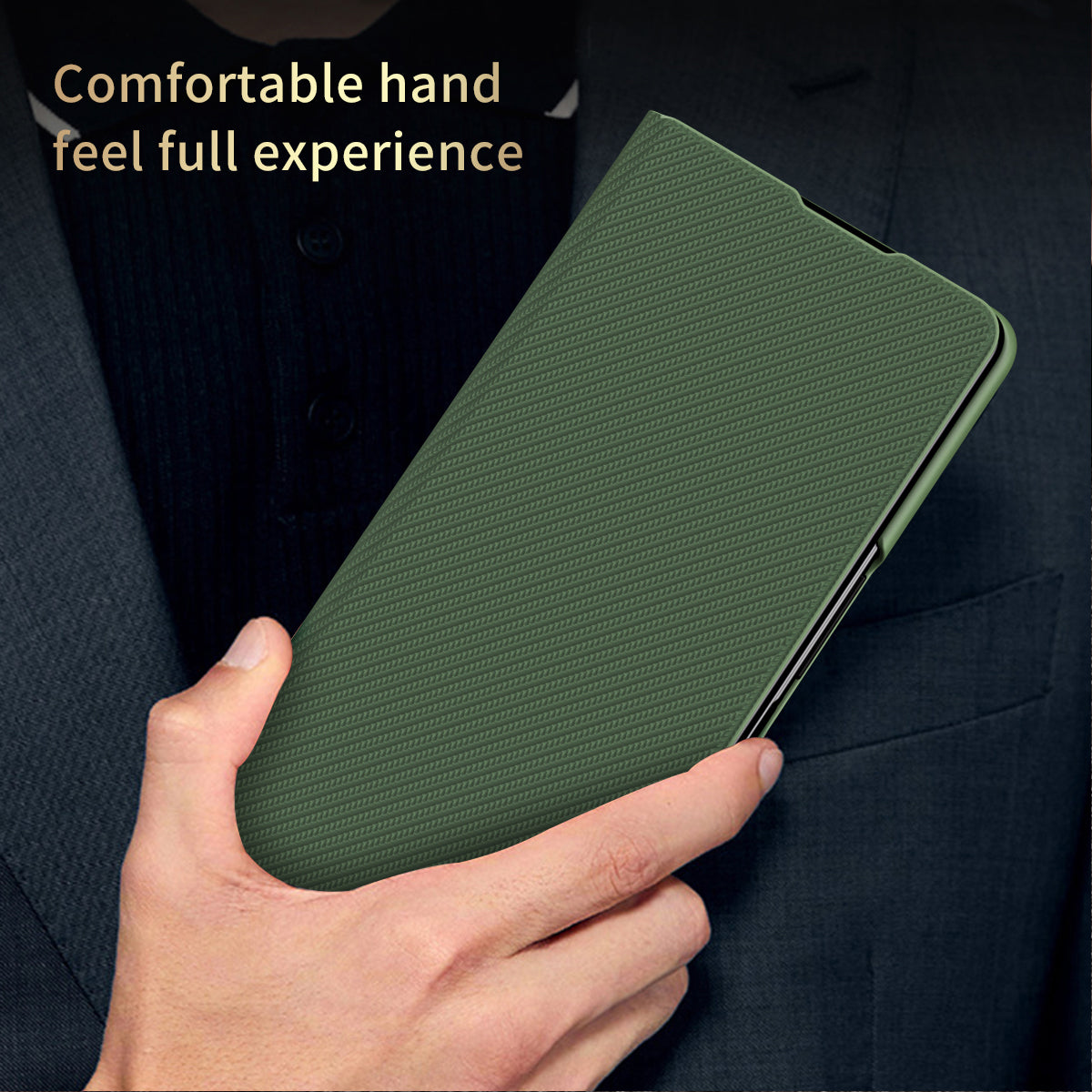 For Samsung Galaxy Z Fold6 5G Case Kevlar Texture Leather+PC Stand Phone Cover - Black