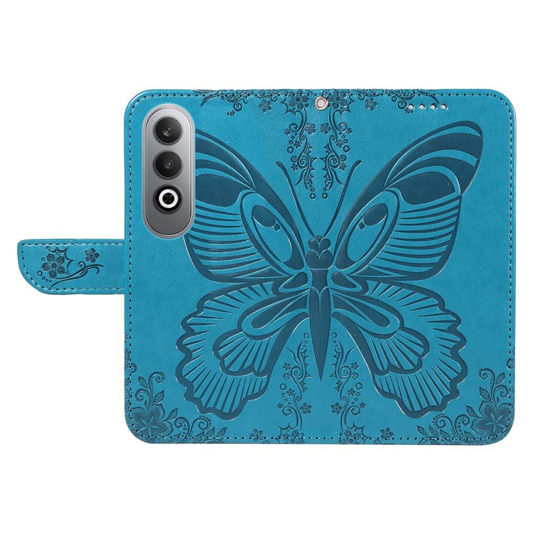 For OnePlus Nord CE4 5G Phone Case Wholesale Butterfly Leather Wallet Cover - Blue