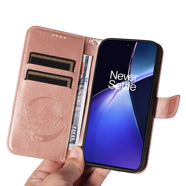 For OnePlus Nord CE4 5G Phone Case Wholesale Butterfly Leather Wallet Cover - Rose Gold