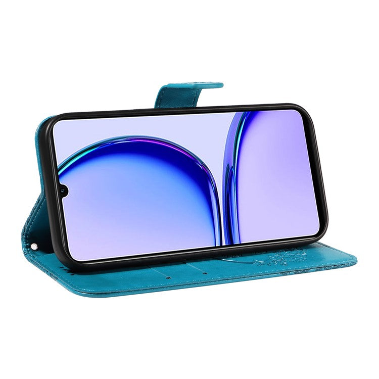 For Realme C53 (India) / Note 50 4G Case Butterfly Pattern Wallet Stand Leather Cover - Blue