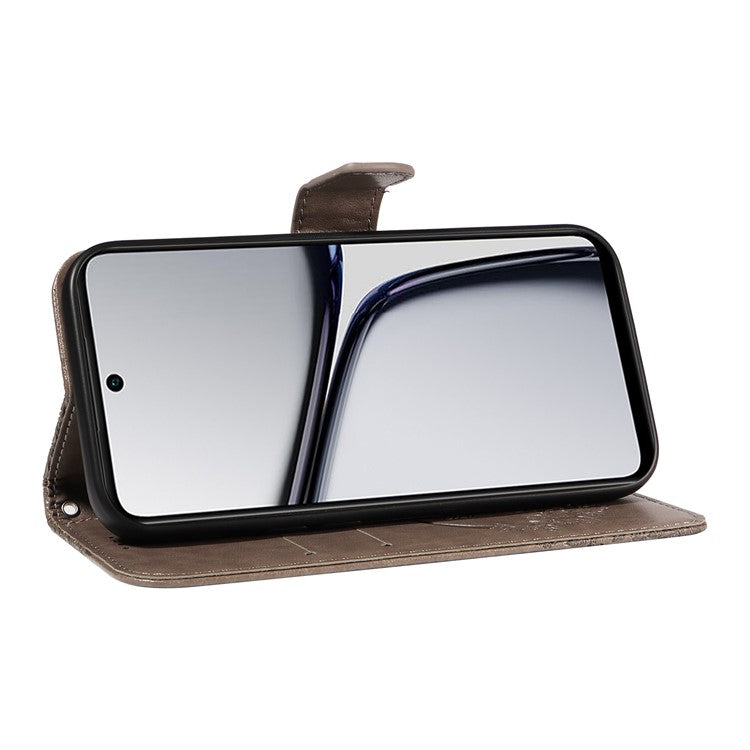 For Realme C65 4G Wholesale Phone Case Butterfly Pattern PU Leather Flip Phone Cover - Grey