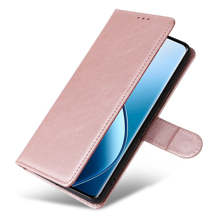For Realme 12 Pro+ 5G / Realme 12 Pro 5G Case 3 Card Slots PU Leather Wallet Stand Phone Cover - Rose Gold