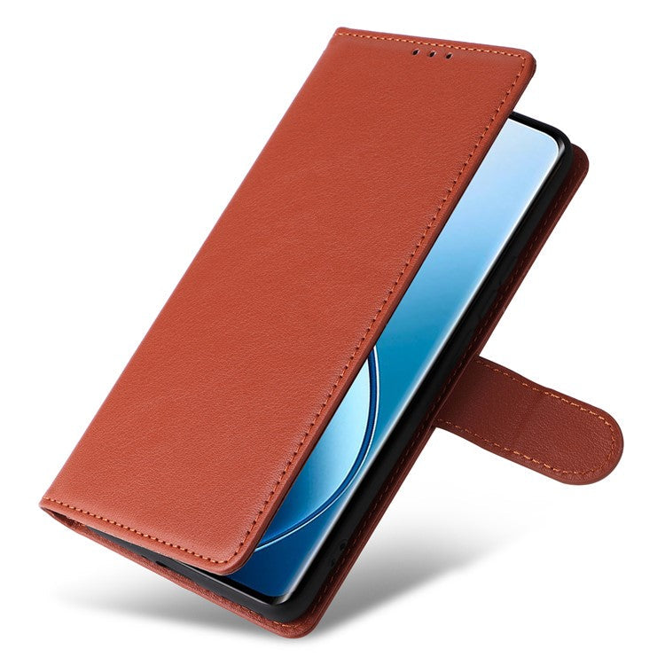 For Realme 12 Pro+ 5G / Realme 12 Pro 5G Case 3 Card Slots PU Leather Wallet Stand Phone Cover - Brown