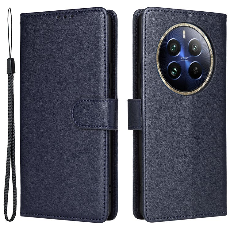 For Realme 12 Pro+ 5G / Realme 12 Pro 5G Case 3 Card Slots PU Leather Wallet Stand Phone Cover - Blue