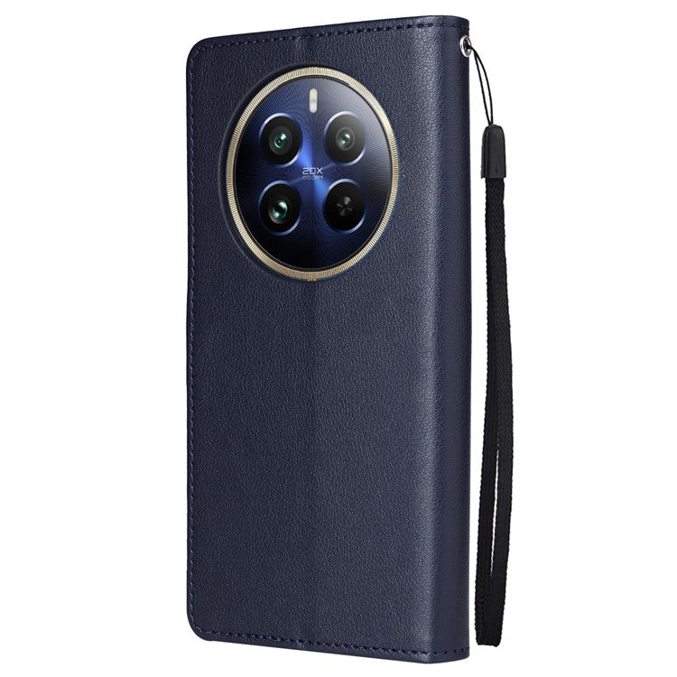 For Realme 12 Pro+ 5G / Realme 12 Pro 5G Case 3 Card Slots PU Leather Wallet Stand Phone Cover - Blue
