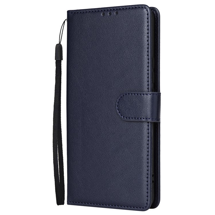 For Realme 12 5G Case 3 Card Slots PU Leather Wallet Stand Phone Cover - Blue