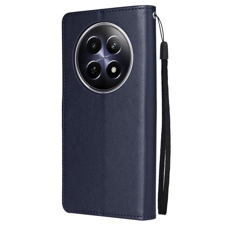 For Realme 12 5G Case 3 Card Slots PU Leather Wallet Stand Phone Cover - Blue
